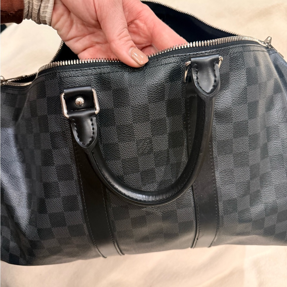 Louis Vuitton Black check medium Duffel Bag
